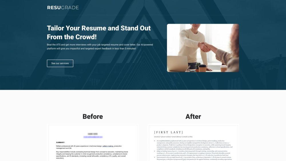 RESUme upGRADE: AI-Enhanced Resumes, Feedback & Custom Content