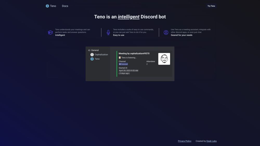 Teno: Smart Meeting Bot with Discord Integration for Seamless Assistance