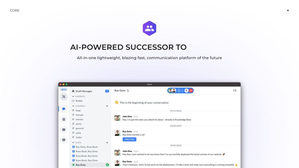 Core: Efficient AI-Powered Communication Platform for Small Teams