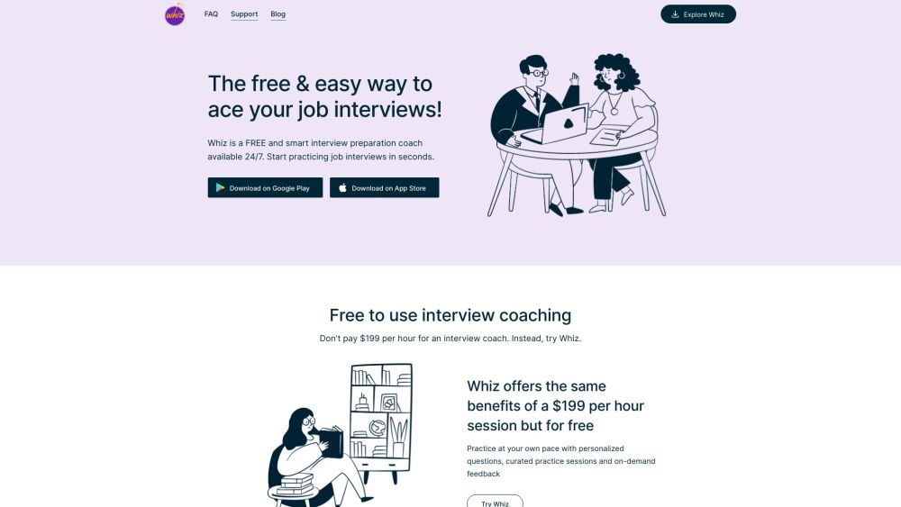 Whiz: Free Interview Prep Coach with Personalized Practice & Feedback