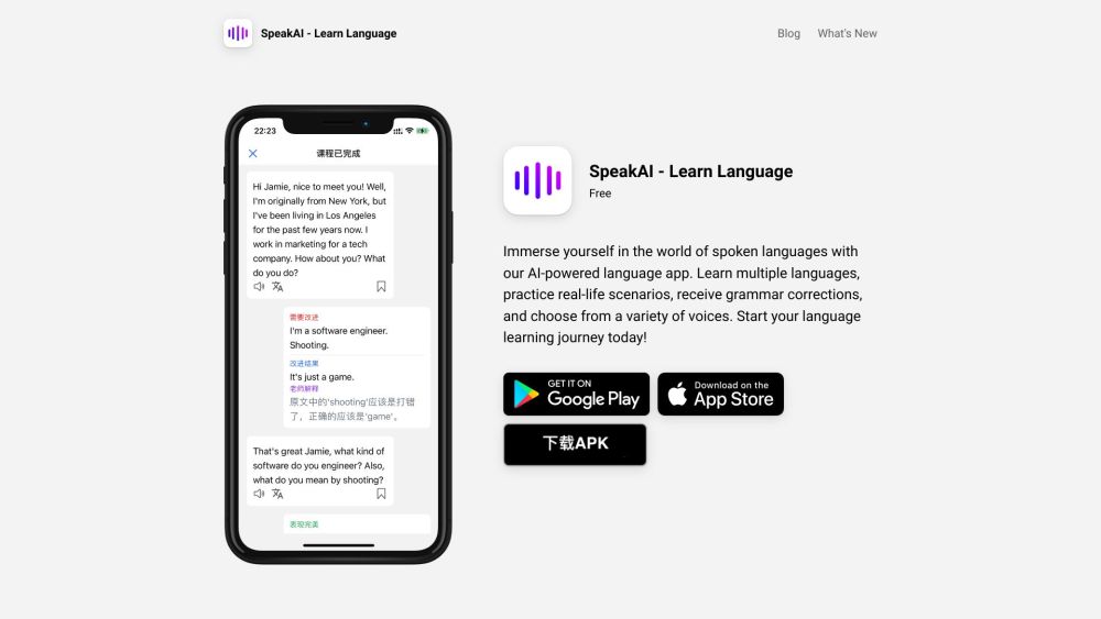 SpeakAI: Learn Languages, Practice Scenarios, Corrections, Diverse Voices