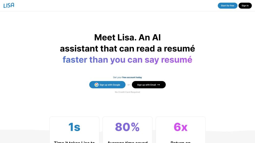 **Lisa - AI Resume Reader: Analyzes Resumes, Saves Time & Aids Hiring**