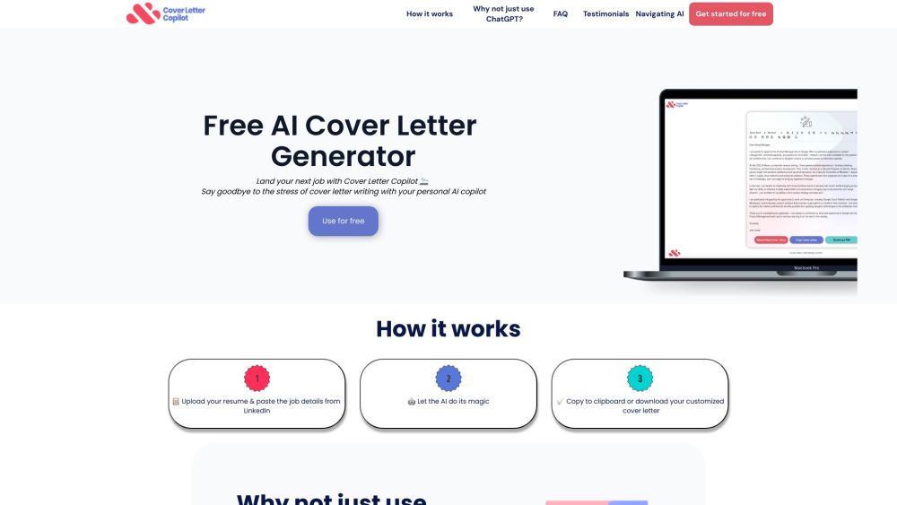 Cover Letter Copilot: AI-Generated Cover Letters, Fast & Stress-Free