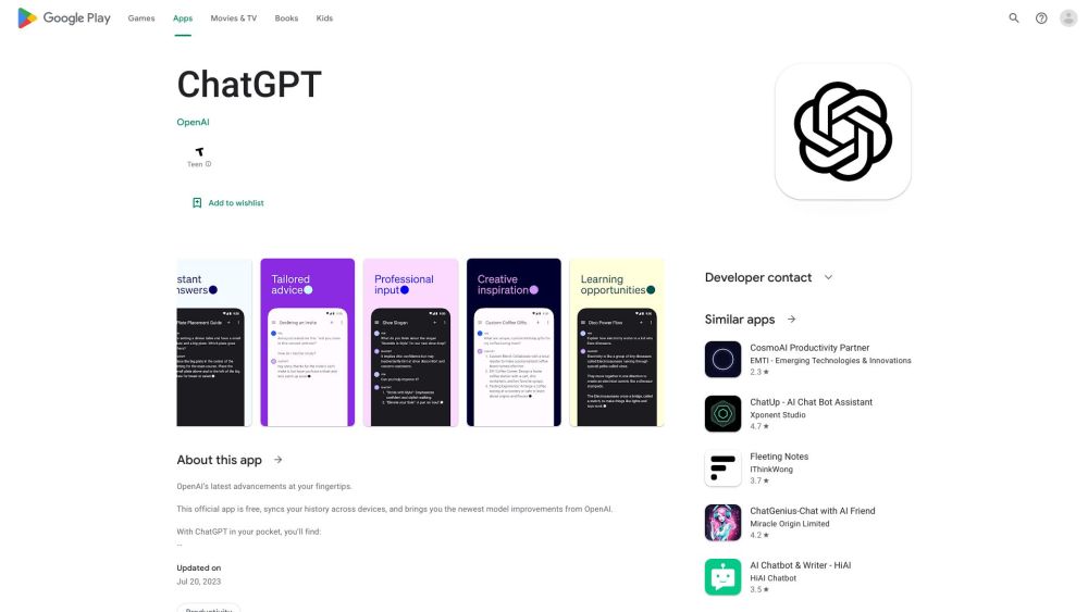 ChatGPT: Instant Answers, Tailored Advice & Creative Inspiration AI Bot