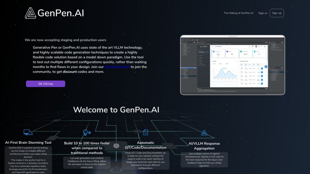 GenPen AI: Fast Code Generation, REST APIs, Auto Docs & Quick Debugging