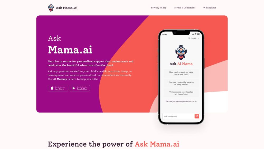 **Ask Mama.ai: Instant Personalized Support for All Motherhood Questions**