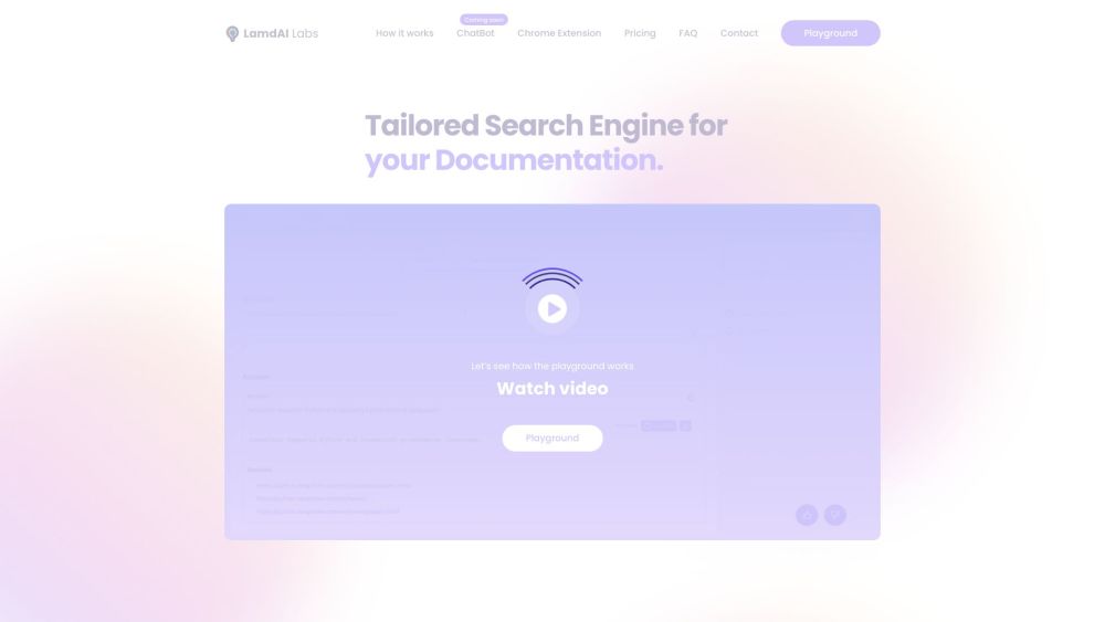 **Lamd.ai: Specialized Search Engine for Customized Documentation**