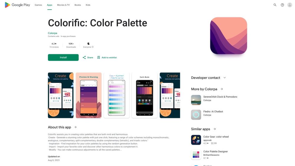 Colorific: Create Contrasting & Harmonious Color Palettes Easily