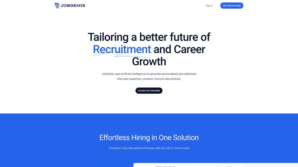 JobGenie: Simplify Hiring & Generate Interview Questions for Companies