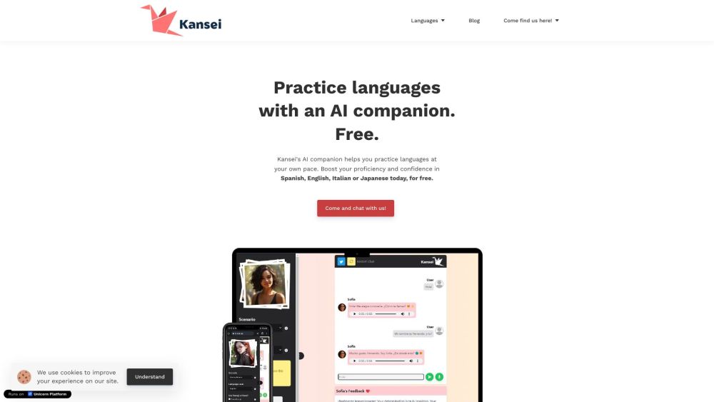 Kansei: AI Language Learning with Immersive, Personalized Conversations