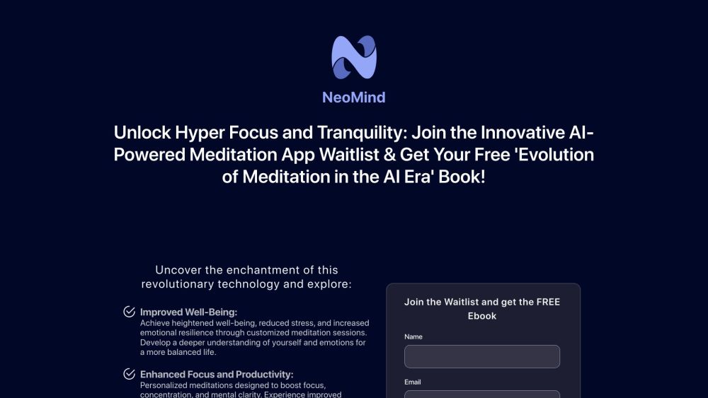 NeoMind: Tailored Meditations & Affirmations for Personalized Serenity