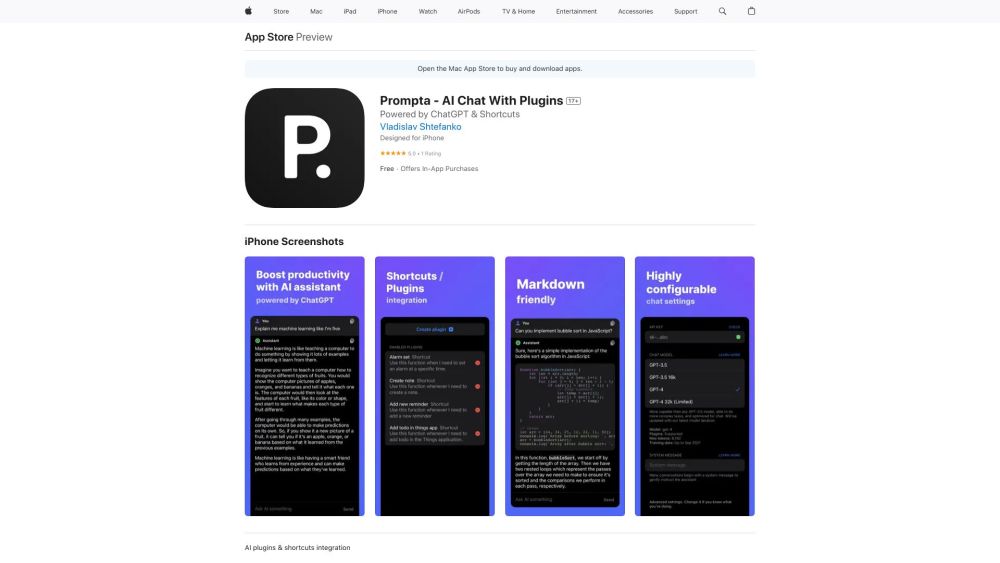 Prompta: AI iOS App for Enhanced Productivity & Efficiency