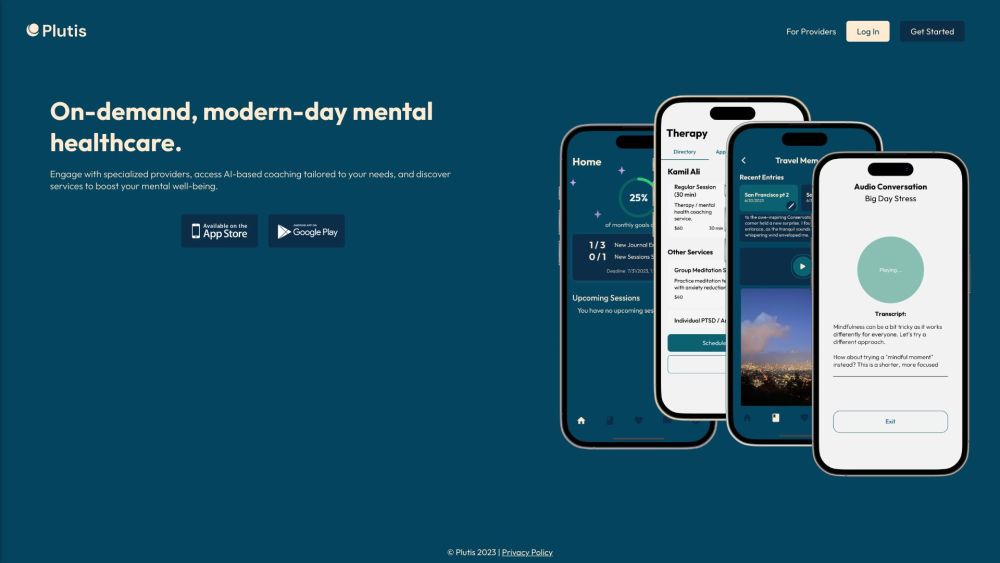 Plutis: Adaptive Mental Health Platform Tailored to Your Needs