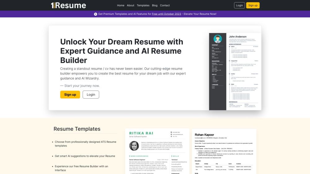 1MillionResume.com: AI-Powered Tool for Professional, Polished Resumes