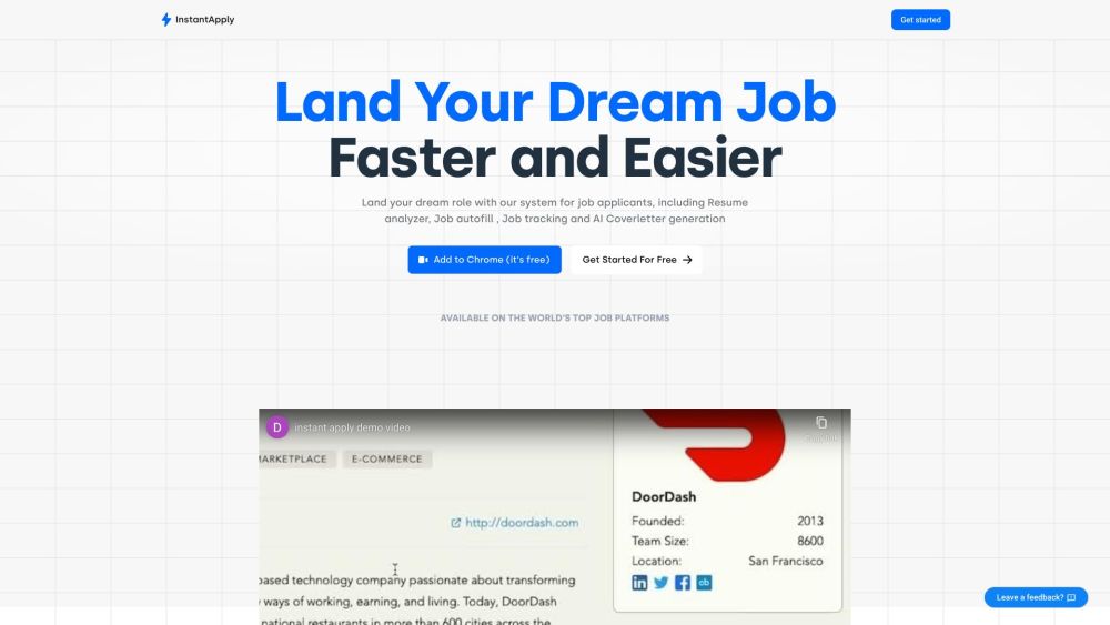 **InstantApply: AI Resume Analysis, Cover Letter, Job Application Tracker**