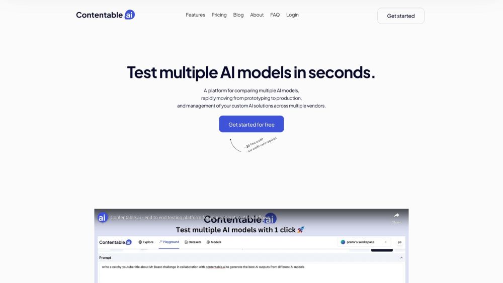 Contentable.ai: A/B Test AI Models, Compare Speed, Costs & Outputs