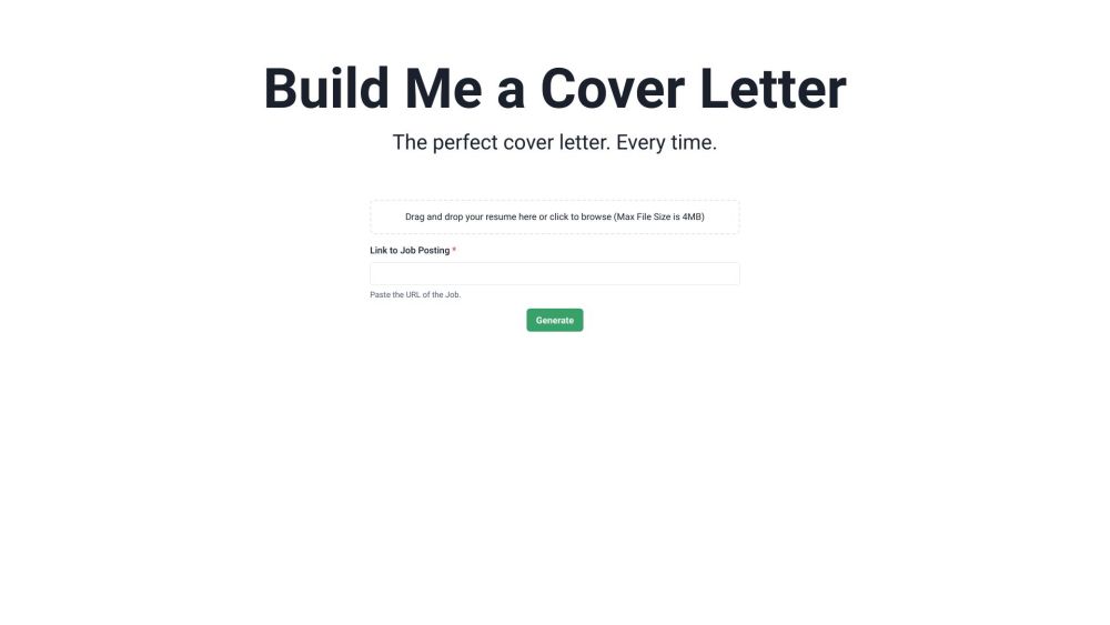 BuildMeACoverLetter: Craft Tailored Cover Letters Effortlessly