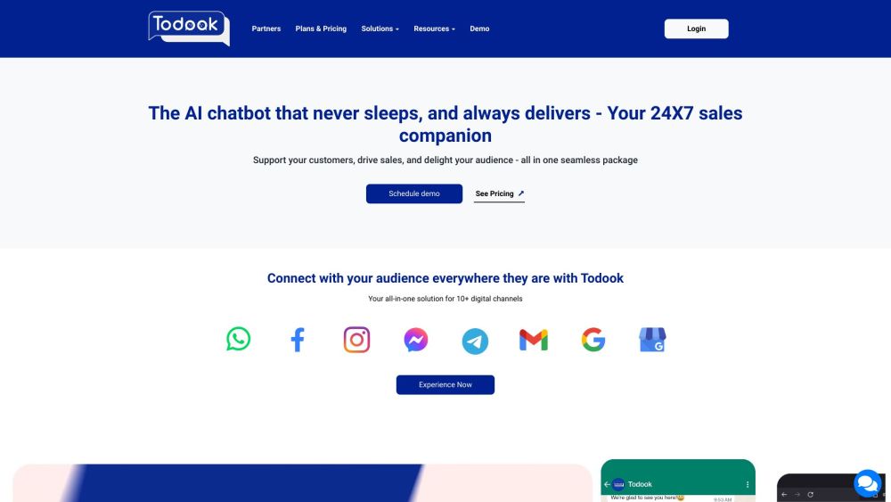 Todook: AI Chatbot Builder & Conversational Marketing Tool for Channels