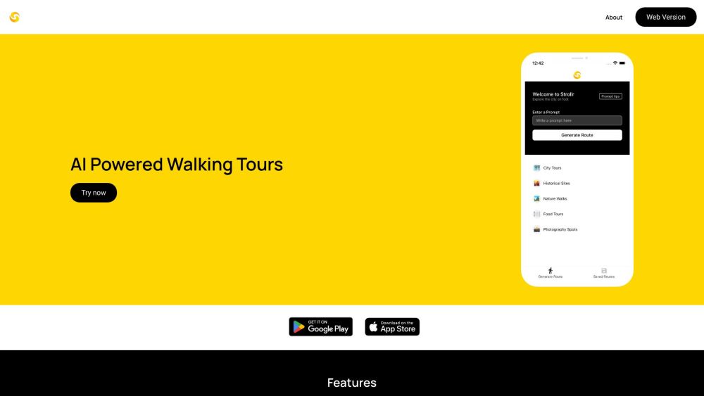 Strollr: AI-Generated Walking Tours for Unique Travel Adventures