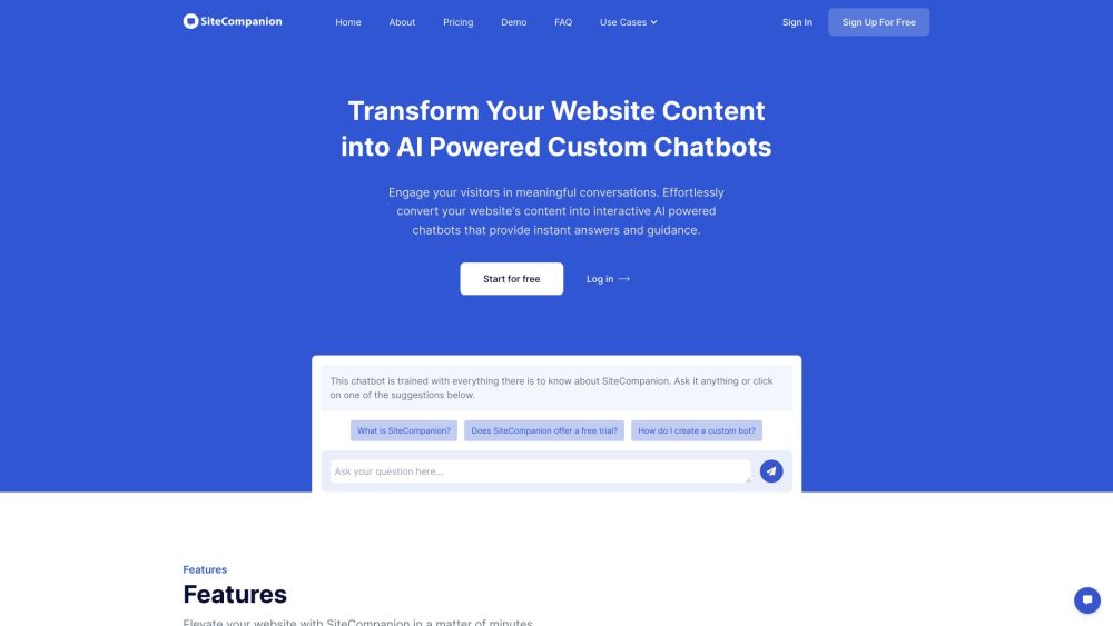 SiteCompanion: Turn Website Content into AI-Powered Conversations