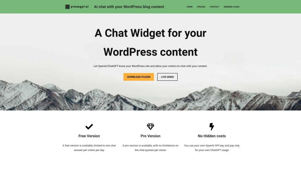 AI Chat with WordPress: AI Chatbot Widget for WordPress Chat Functionality