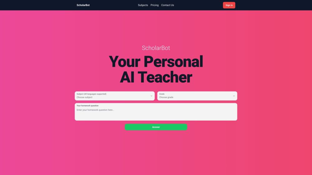 ScholarBot: AI Homework Solver - Smarter Learning, Better Grades