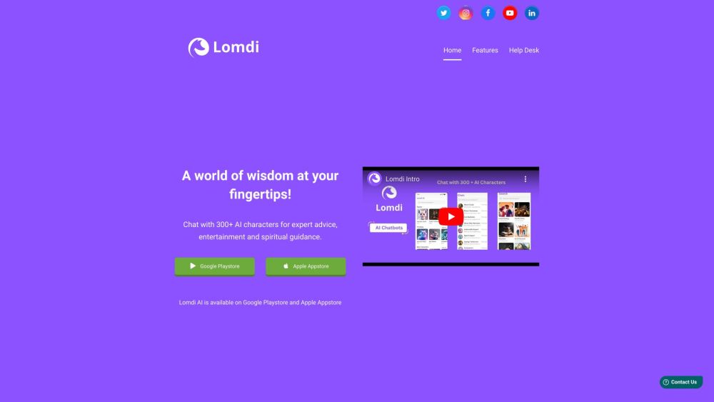 Lomdi AI Chatbots: Chat with 300+ AI for Advice, Fun, & Guidance