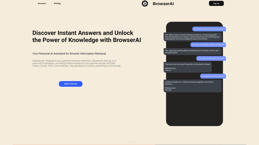 BrowserAI: AI Assistant for YouTube, Gmail, PDFs & Websites