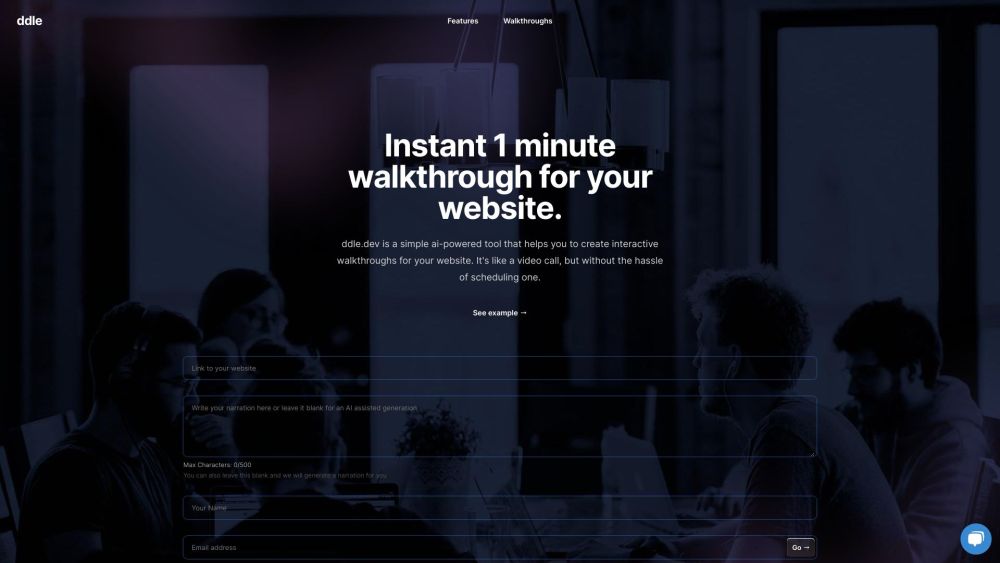 ddle.dev: AI-Powered Walkthroughs, No Scheduling, Simple Website Tool