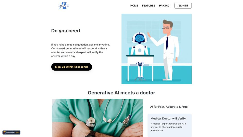 AI2DocReview: Fast & Accurate Medical Advice with Human-AI Collaboration