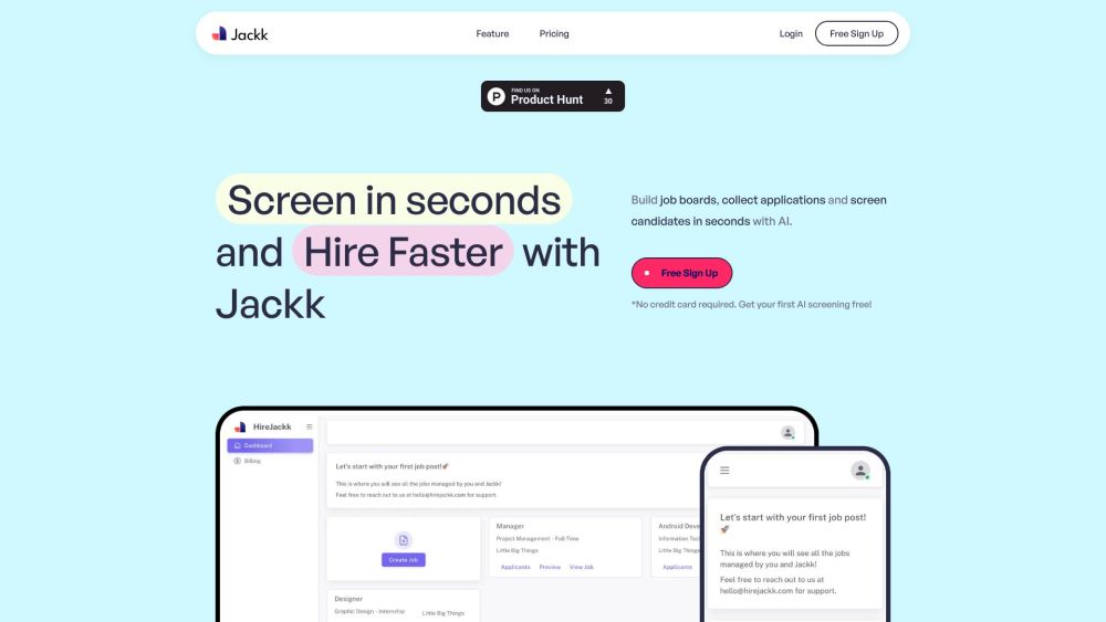 Jackk: AI-Enabled ATS for Individuals & Small Teams - Streamline Hiring