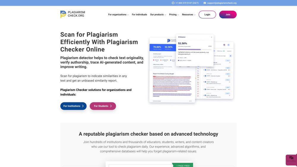 PlagiarismCheck: Accurate Plagiarism Checker for Teachers & Students