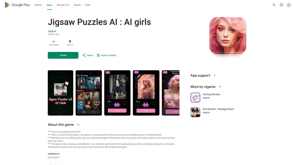 Jigsaw Puzzles AI: Unique Game with AI-Generated Girls