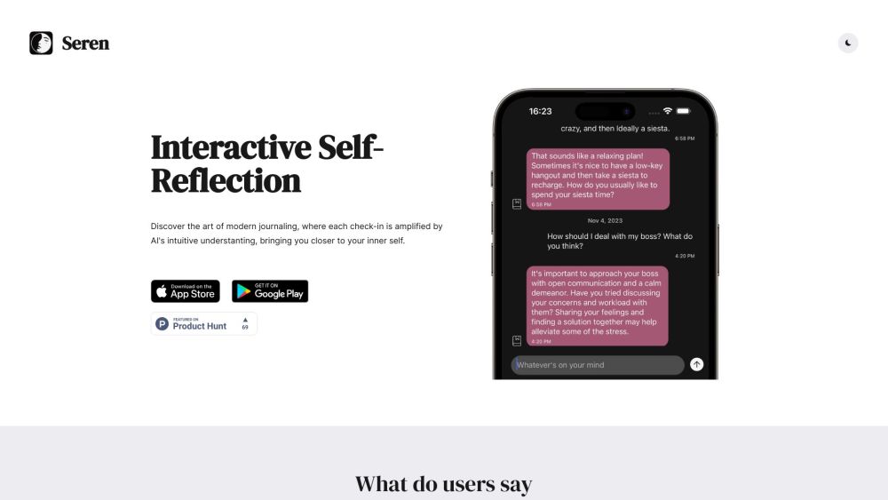 Seren : Amplify Self-Reflection with AI for Deeper Insights