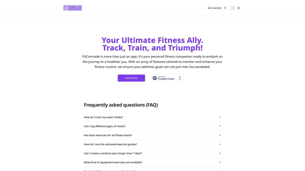 FitComrade: Track, Train, and Triumph - Your Ultimate Fitness Companion