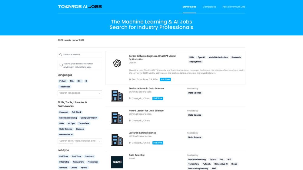 Jobs Search for ML with LLM/RAG : Exclusive Engine for ML Pros