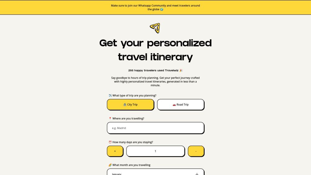 Travelwiz: Personalized Itineraries Revolutionizing Unique Travel Journeys