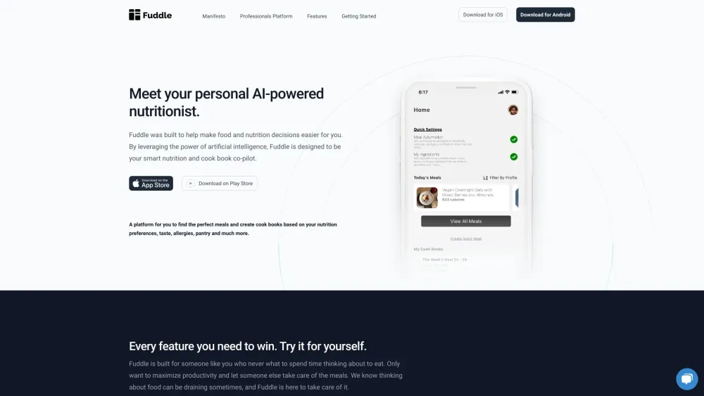 FuddleAI: Personalized Meal Plans & Recipes with AI Nutritionist