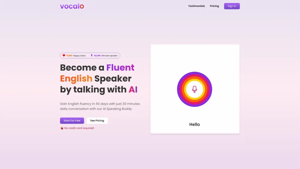 Vocalo: AI-Powered Linguistic Skills Enhancement | Language Practice