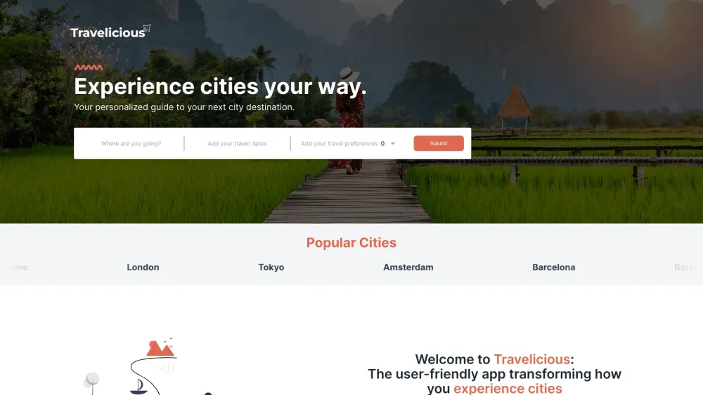 Travelicious: Tailored Itineraries for Your Ultimate City Adventure