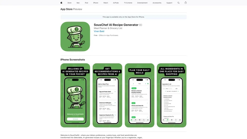 SousChefAI: AI Recipe Generator & Meal Planner for Easy Cooking