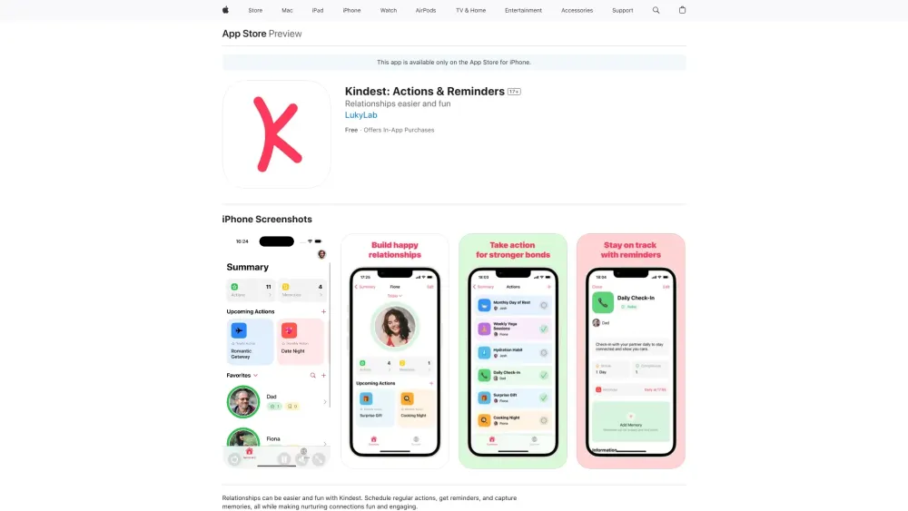 Kindest: Elevate Relationships with Easy Actions & Reminders
