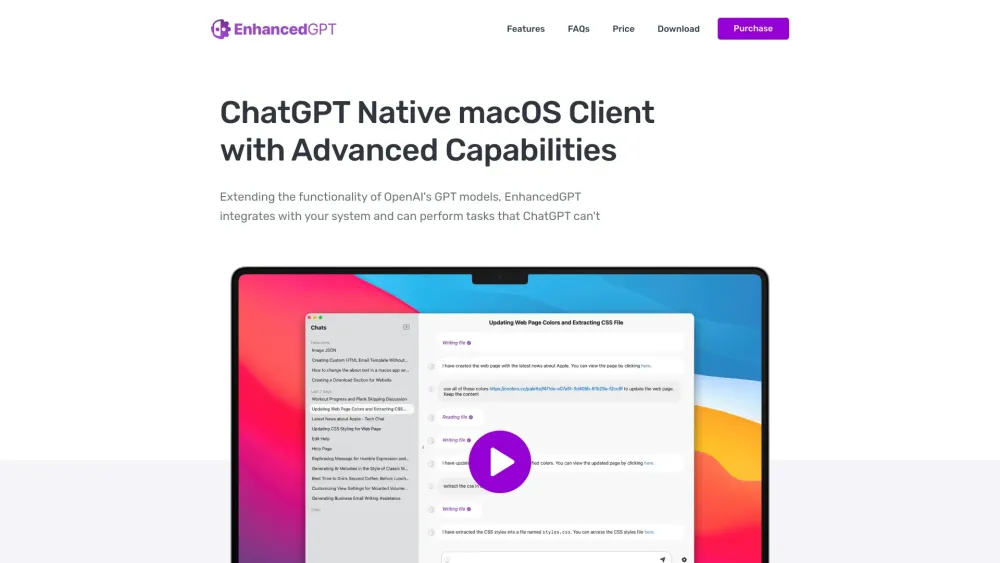 **EnhanceGPT: Powerful macOS Client for GPT & DALL·E Models**