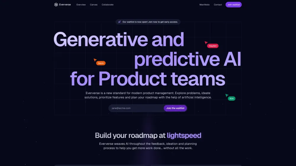 Eververse: AI-Powered Product Roadmap Builder for Smart Planning