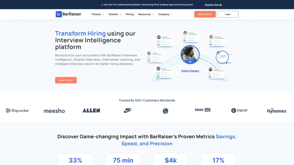 BarRaiser: AI-Powered Interview Platform for Smarter Hiring Solutions