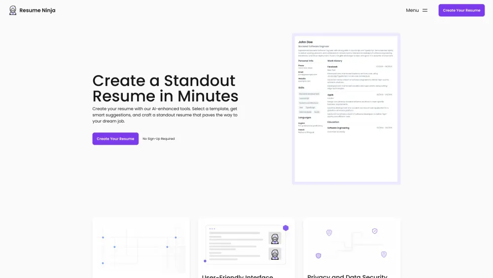 Resume Ninja: AI Summaries & Bullet Points for Standout Resumes