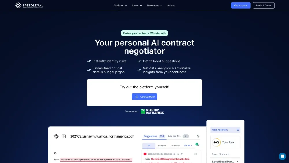 SpeedLegal: AI Contract Negotiator for Swift and Efficient Deals