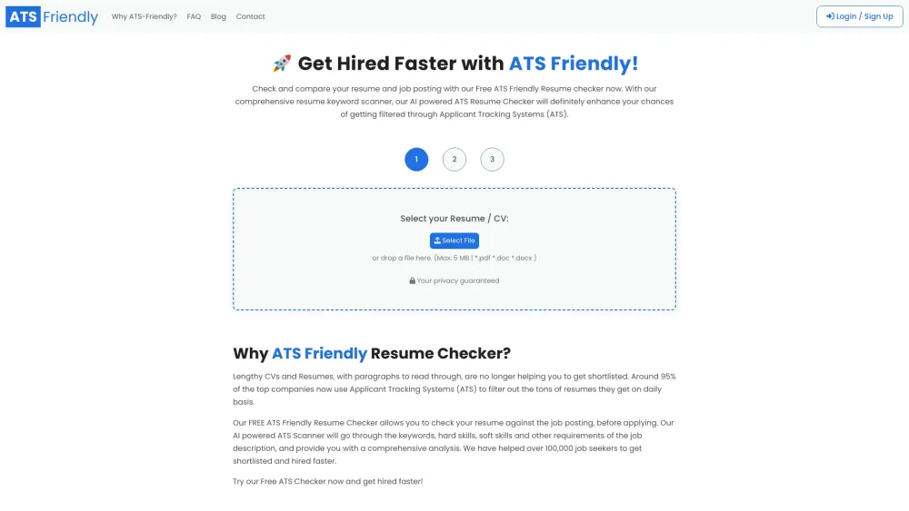 ATSFriendly.com: AI-Powered Resume Scanning & Optimization Tool