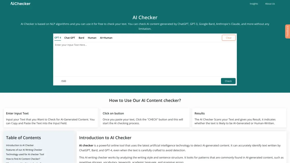 AI Checker: Effortlessly Improve Writing Quality & Check Online