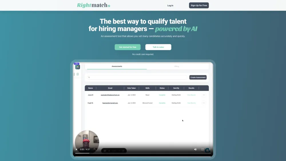 RightMatch AI: AI-driven Platform for Smart Hiring Solutions